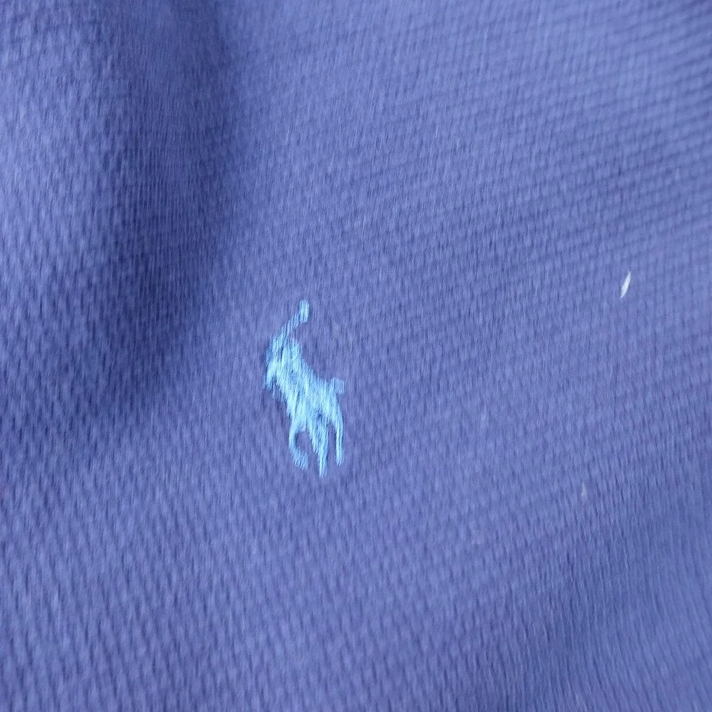 Polo Ralph Lauren Shirt Mens 2XL Blue Waffle Knit Thermal Sleepwear Long Sleeve
